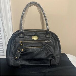 Black Leather Handbag 13 x 8